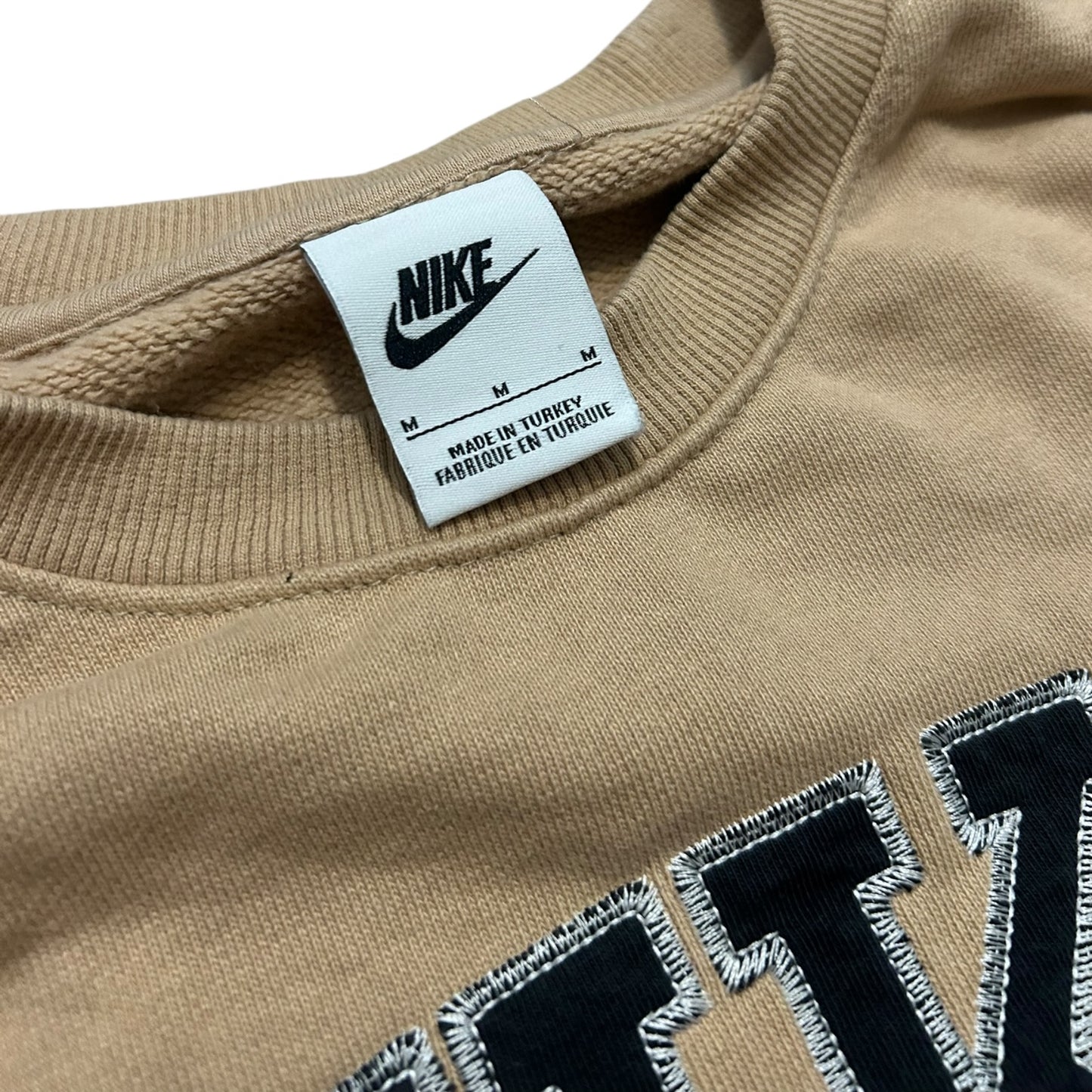 Bluza bez kaptura crewneck Nike beżowa swoosh vintage Basic