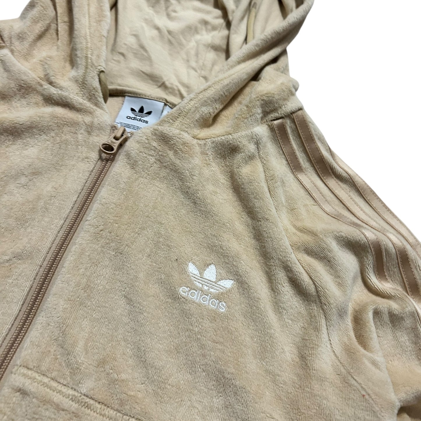 Bluza Adidas welurowa masełkowa żółta tracksuit