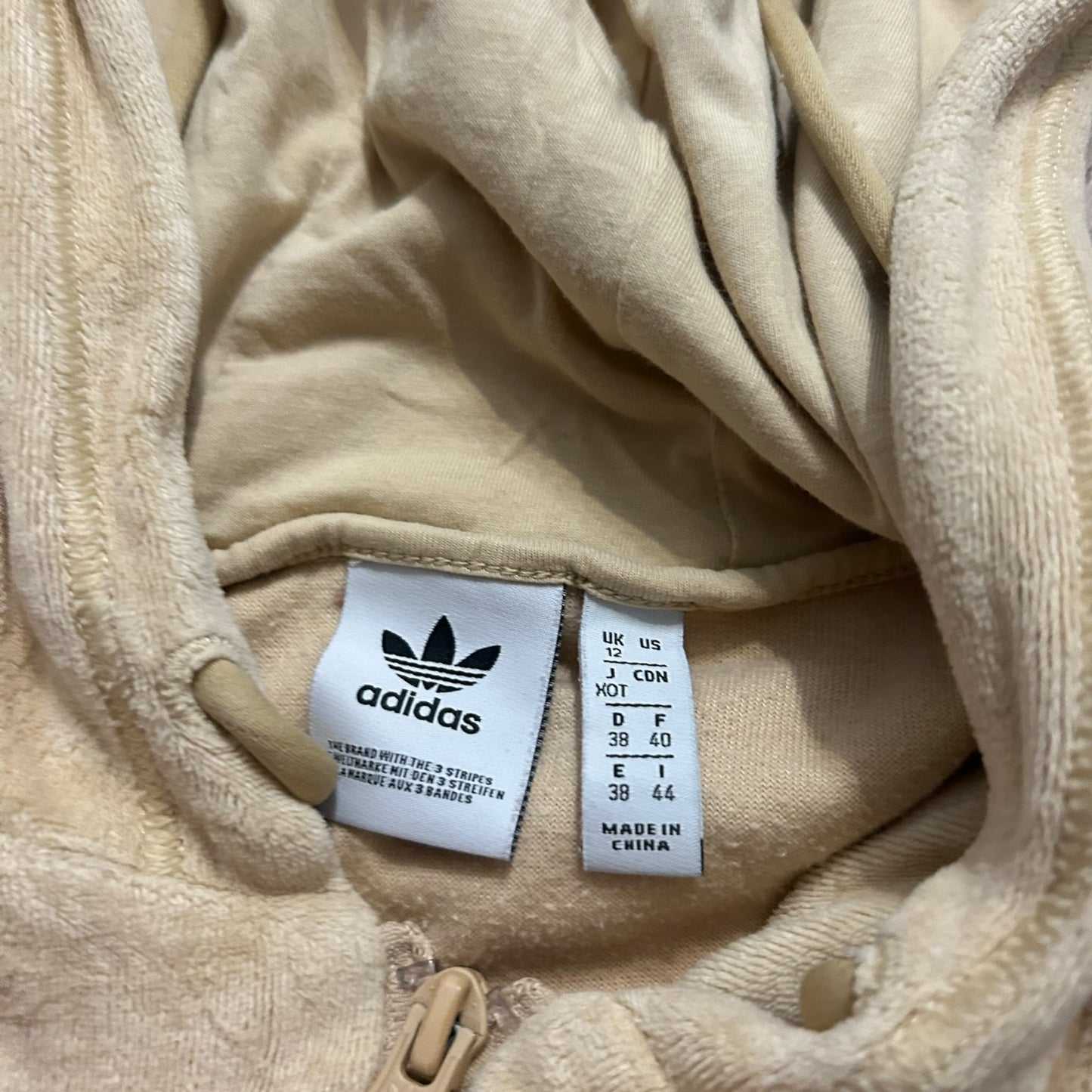 Bluza Adidas welurowa masełkowa żółta tracksuit