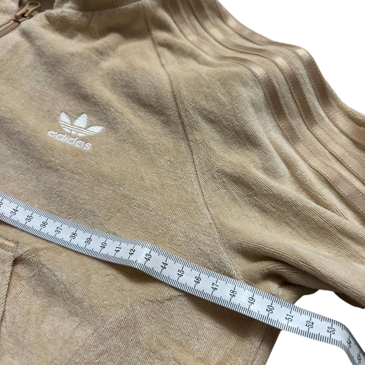 Bluza Adidas welurowa masełkowa żółta tracksuit