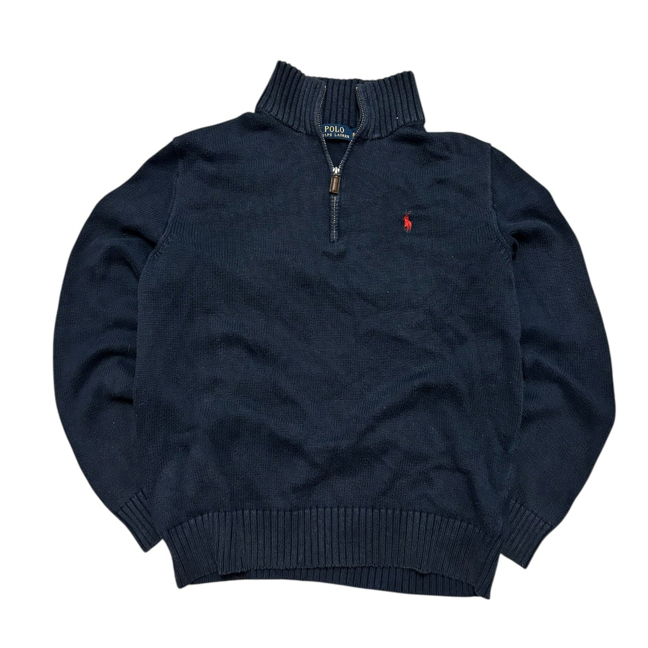 Granatowy sweter męski Ralph Lauren rozpinany zip vintage Basic old money bluza męska