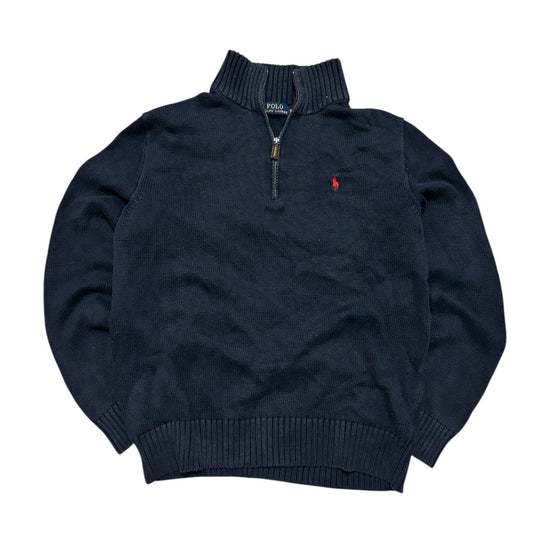 Granatowy sweter męski Ralph Lauren rozpinany zip vintage Basic old money bluza męska