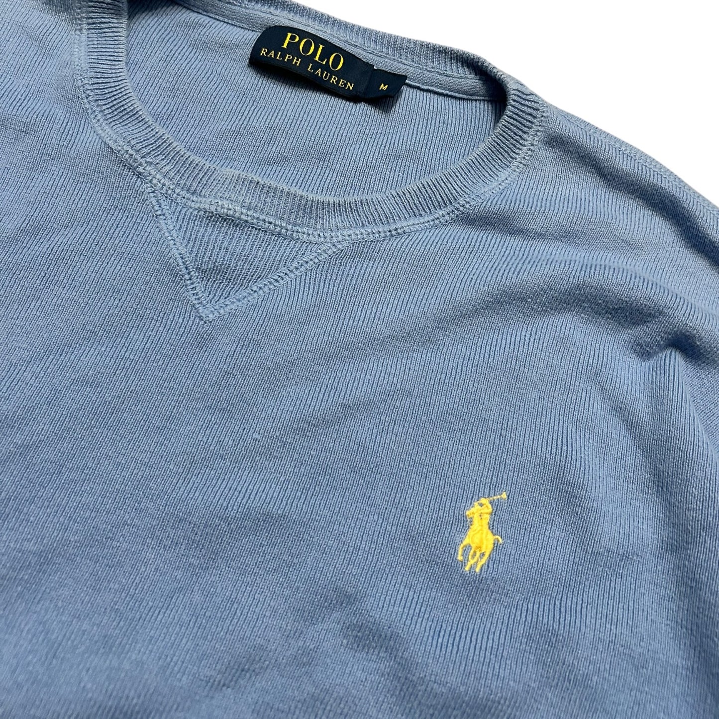 Niebieski sweter męski Ralph Lauren błękitny klasyczny vintage unisex