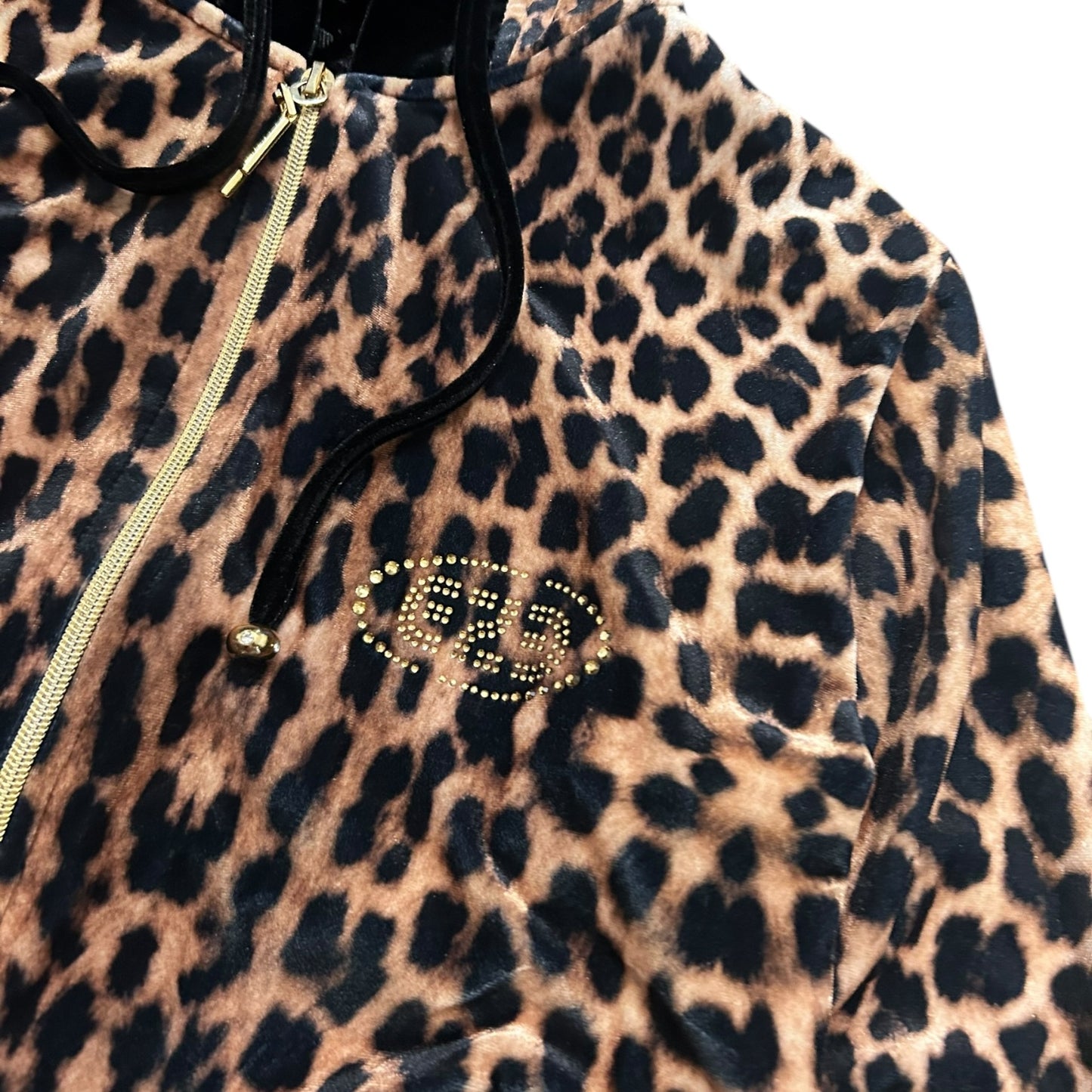 Bluza welurowa y2k alternative 2000s w panterkę z tygrysem