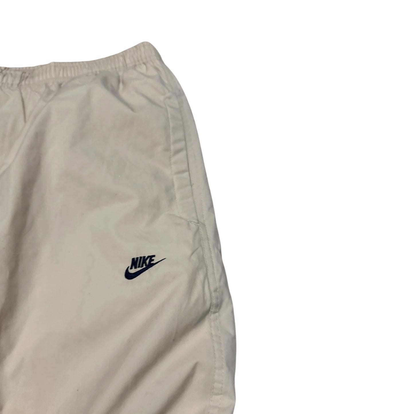 Beżowe spodnie męskie Nike parachute z szeroką nogawką vintage alternative rap drop