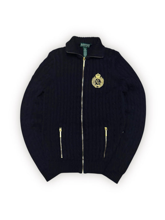 Sweter damski Ralph Lauren warkocz granatowy