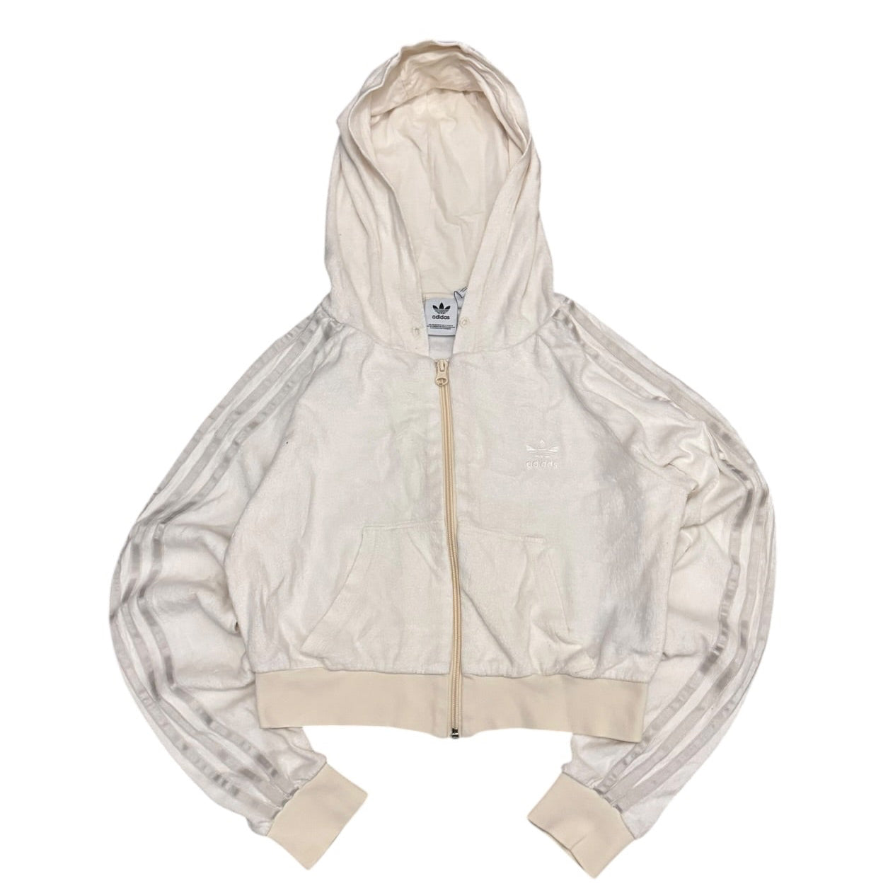 Bluza damska Adidas welurowa beżowa kremowa