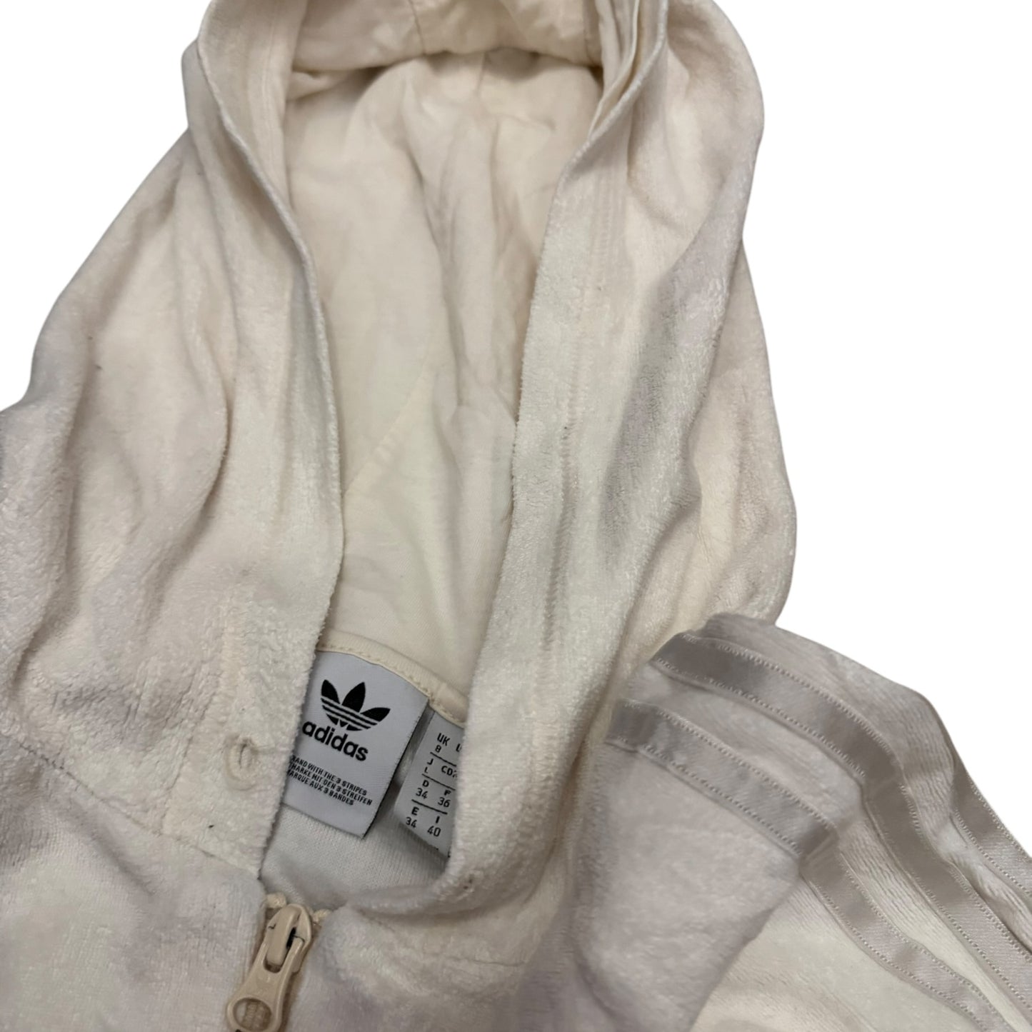 Bluza damska Adidas welurowa beżowa kremowa