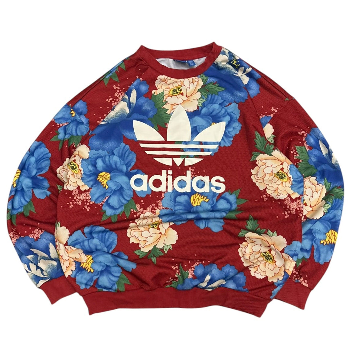 Bluza damska Adidas w kwiaty z kapturem