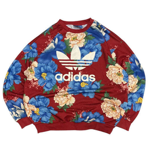 Bluza damska Adidas w kwiaty z kapturem