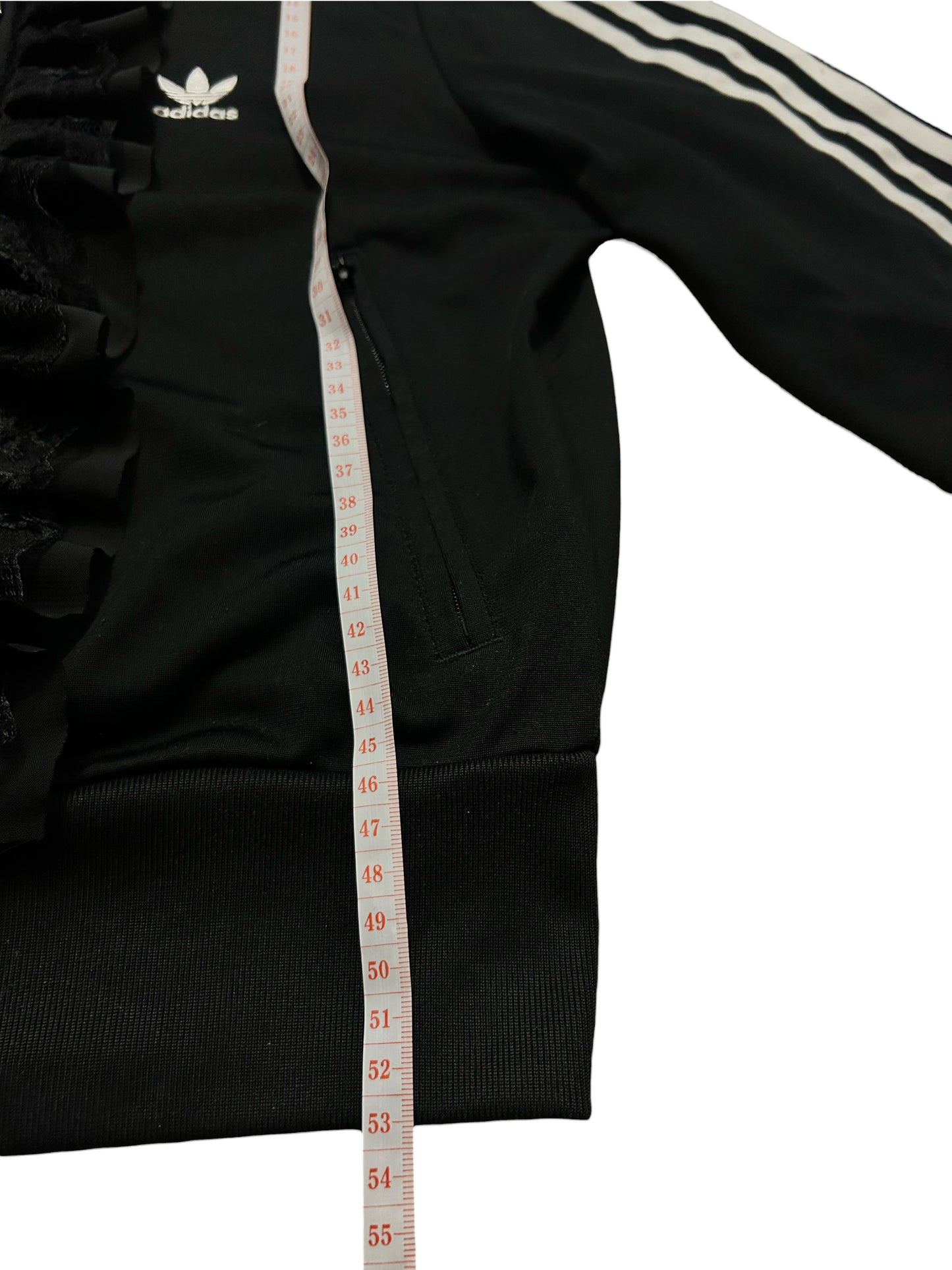 Adidas upcycle bluza alternative coquette Y2K z koronką – unikat ♻️🖤