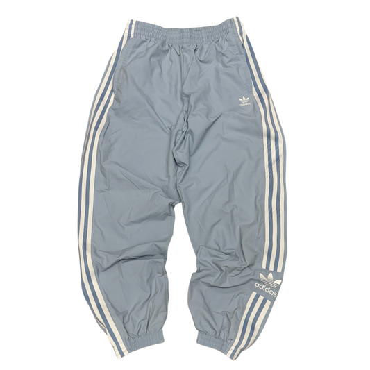 Spodnie Adidas dresowe ortalionowe niebieskie z ściągaczami