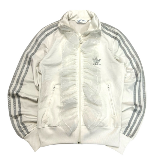 Adidas upcycle bluza alternative coquette Y2K z koronką – unikat ♻️🖤